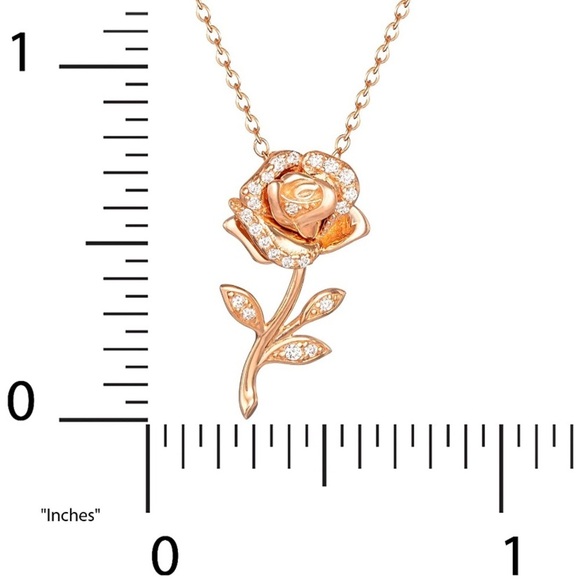 Disney Belle Enchanted Rose Beauty Beast Necklace - Picture 10 of 11
